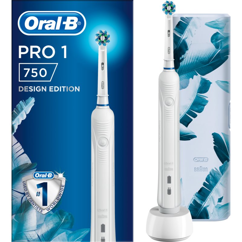 Oral B Pro 1 750 Cross Action White elektrický zubní kartáček s pouzdrem