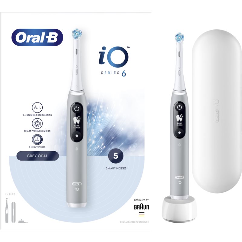 Oral B iO 6 Series Grey Opal elektrický zubní kartáček Grey Opal