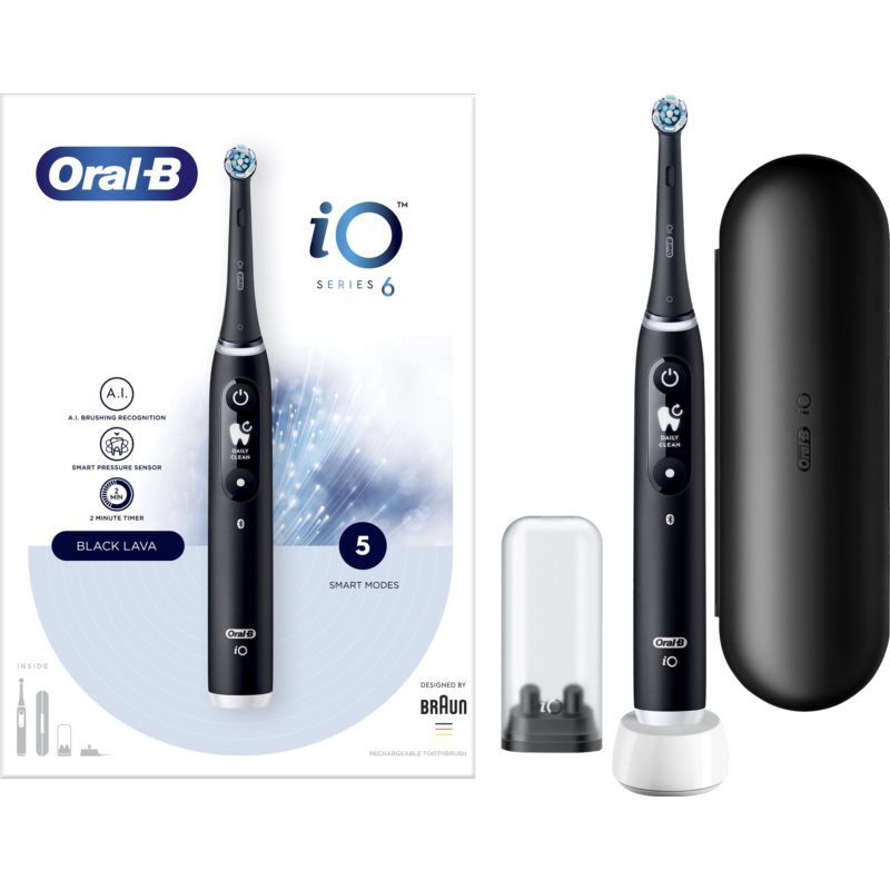 Oral B iO 6 Series Grey Opal elektrický zubní kartáček Black Onyx