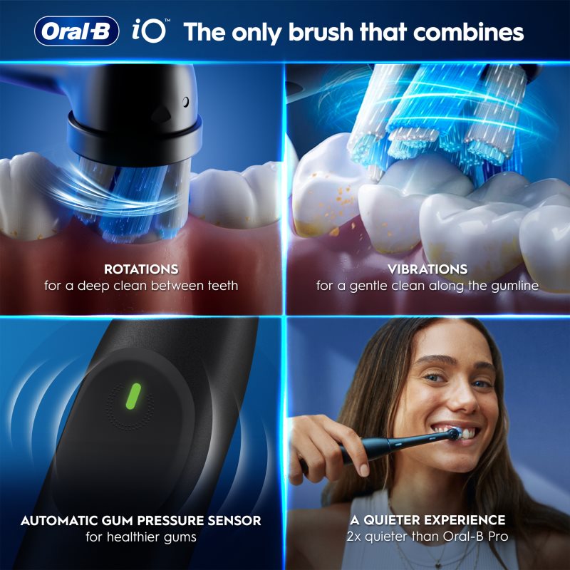 Oral-B iO2 Clean & Gentle elektrický zubní kartáček s pouzdrem DUO BALENÍ Matt Black & Forest Green (obrázek 4)
