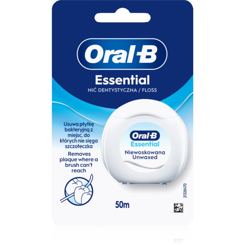 Oral-B Essential Floss Unwaxed nevoskovaná dentální nit 50 m