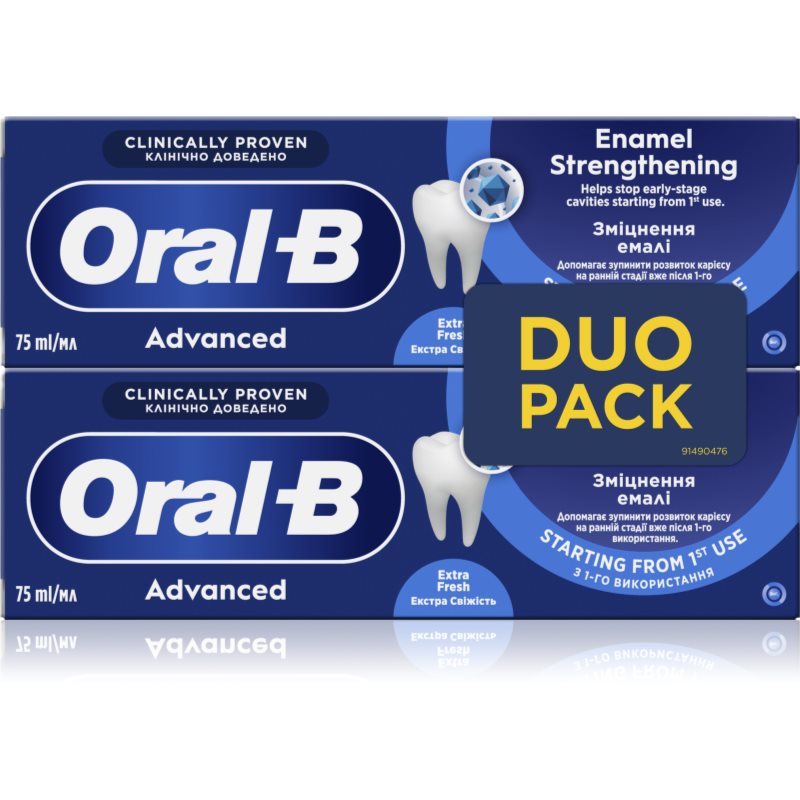 Oral-B Advanced Enamel Strengthening zobna pasta za krepitev zobne sklenine Extra Fresh 2x75 ml