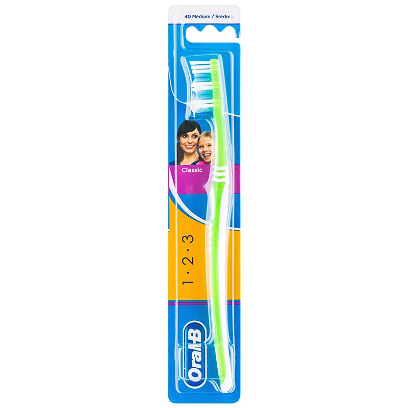 

Oral B 1-2-3 Classic CareClassic Care зубна щітка середньої жорсткості Green