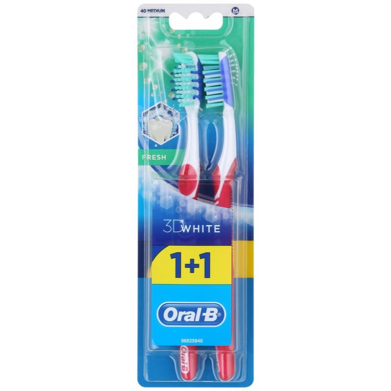 

Oral B 3D White Fresh зубні щіточки medium 2 шт Dark Pink & Dark Pink