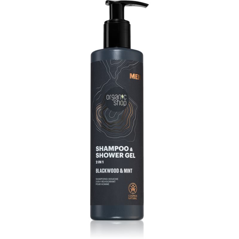 E-shop Organic Shop Men Blackwood & Mint šampon a sprchový gel 2 v 1 pro muže 280 ml