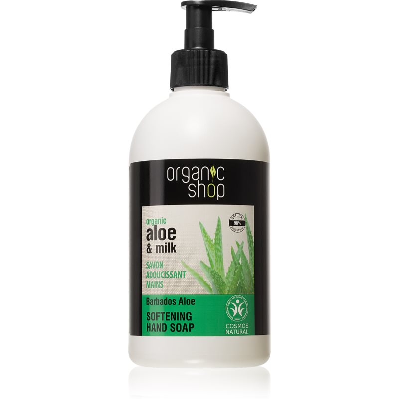 Organic Shop Organic Aloe & Milk Ošetrujúce tekuté mydlo na ruky 500 ml