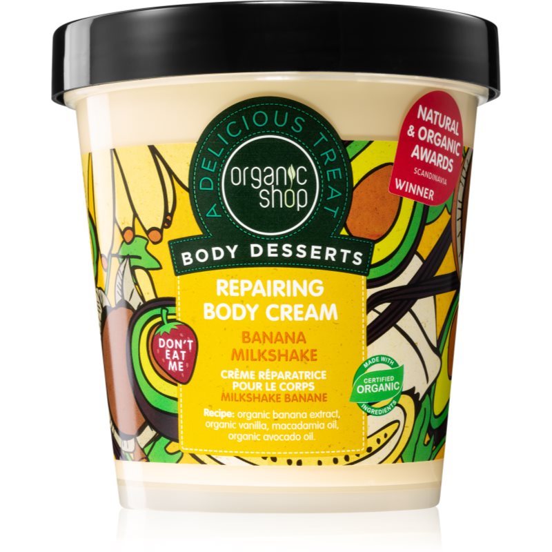 E-shop Organic Shop Body Desserts Banana Milkshake regenerační tělový krém 450 ml