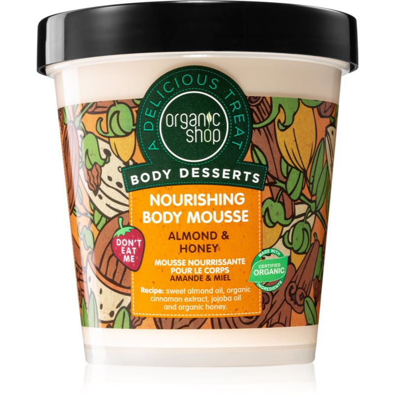 E-shop Organic Shop Body Desserts Almond & Honey tělová pěna pro výživu a hydrataci 450 ml