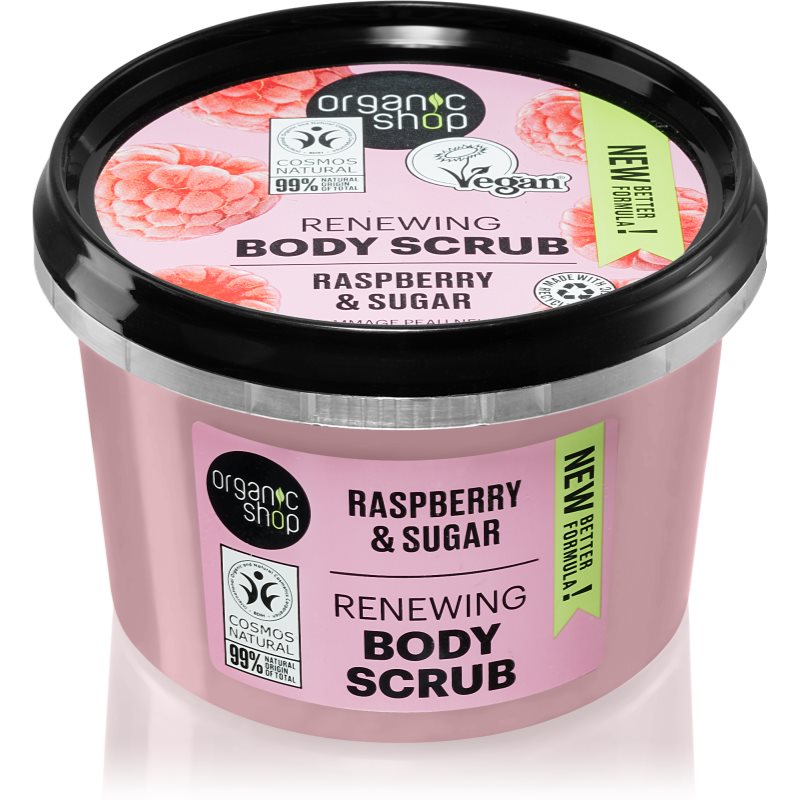 Organic Shop Raspberry & Sugar jemný telový peeling 250 ml