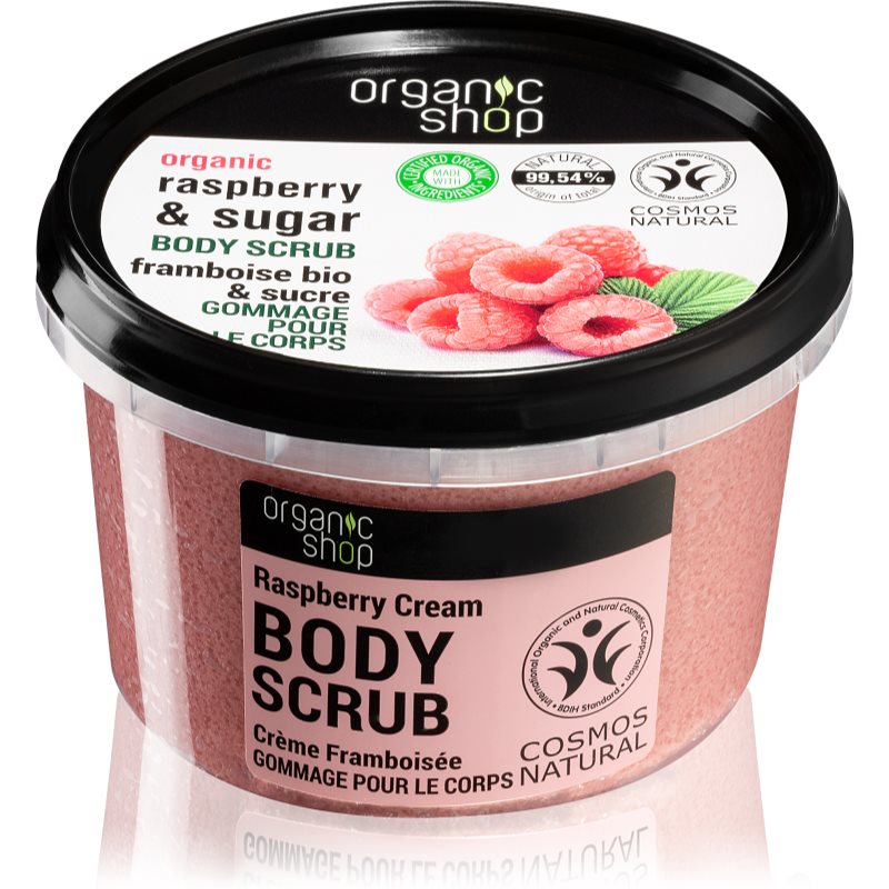 Organic Shop Body Scrub Raspberry & Sugar jemný tělový peeling 250 ml