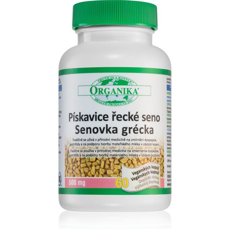 Organika Pískavica grécke seno 500mg kapsuly na podporu dojčenia pre ženy 60 cps