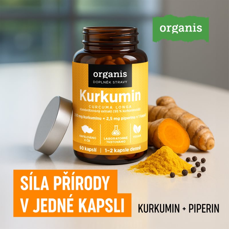 Organis Kurkumin + piperin kapsle pro udržení vitality 60 cps (obrázek 6)
