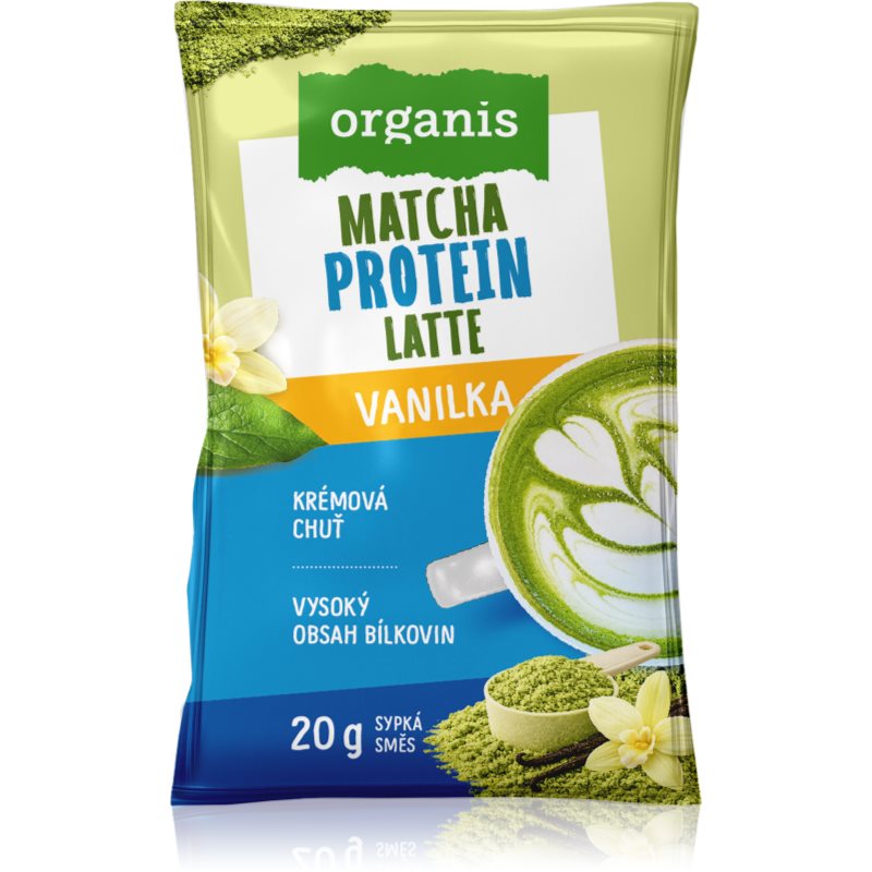 Organis Matcha Protein Latte prášek pro přípravu nápoje příchuť Vanilla 20 g