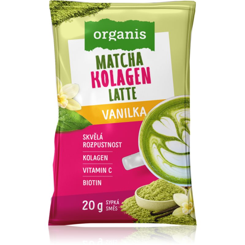 Organis Matcha Collagen Latte prášek pro přípravu nápoje příchuť Vanilla 20 g