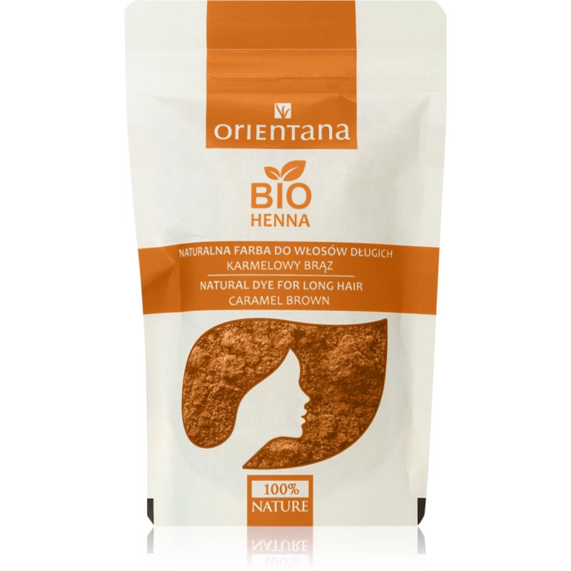 Orientana Bio Henna Natural Dye permanentní barva na vlasy odstín Caramel Brown 100 g