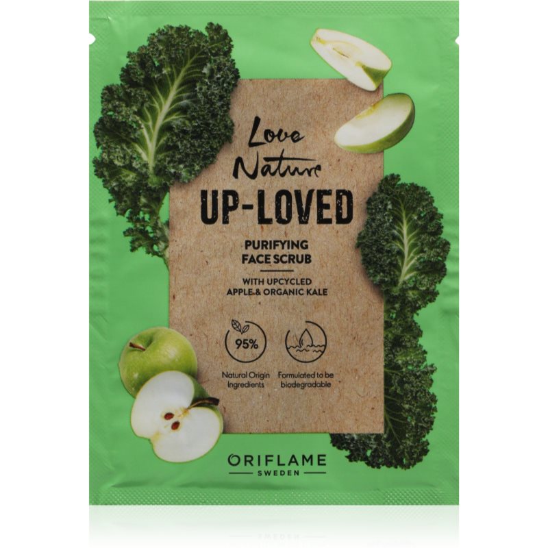 Oriflame Love Nature Up-Loved Upcycled Apple & Organic Kale čisticí pleťový peeling 10 ml