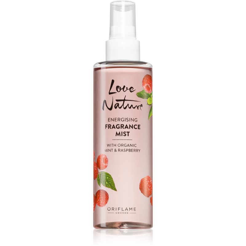 Oriflame Love Nature Organic Mint & Raspberry spray de corp racoritor cu arome de zmeura 200 ml