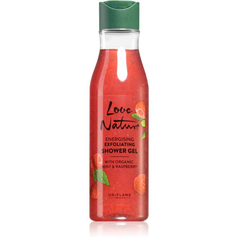 Oriflame Love Nature Organic Mint & Raspberry eksfolijacijski gel za tuširanje 250 ml