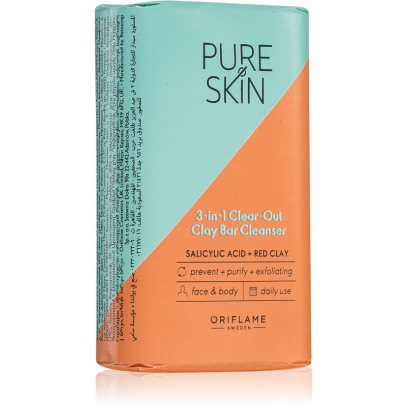 Oriflame Pure Skin Cleansing Soap With Clay For Face And Body 75 G