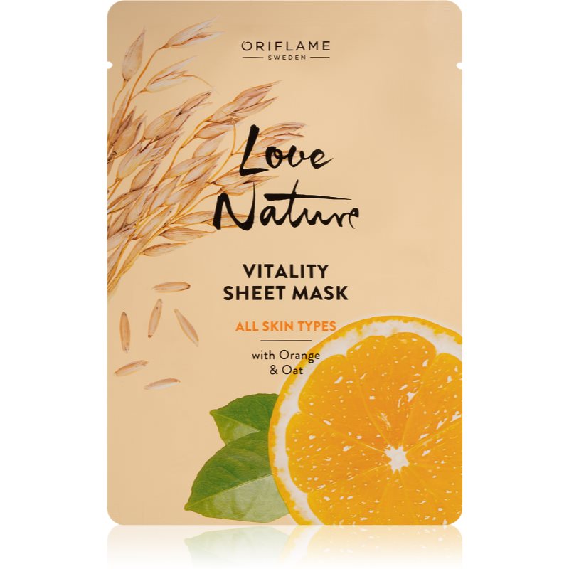 Oriflame Love Nature Orange & Oat plátýnková maska pro všechny typy pleti