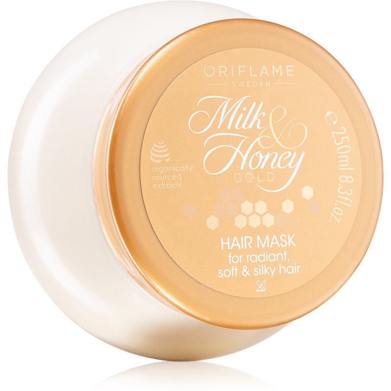 Oriflame Milk & Honey Gold ošetrujúca maska na lesk a hebkosť vlasov 250 ml