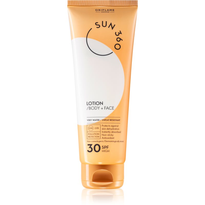 Oriflame Sun 360 молочко для засмаги для шкіри обличчя та тіла SPF 30 125 мл