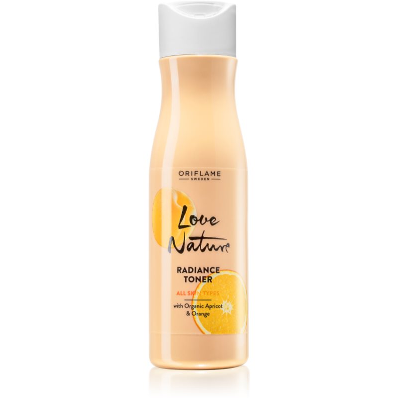 Oriflame Love Nature Organic Apricot & Orange élénkítő arcvíz hidratálja a bőrt és minimalizálja a pórusokat 150 ml