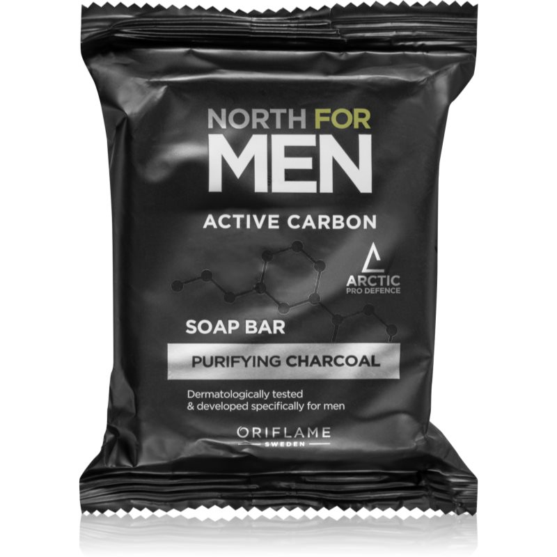 E-shop Oriflame North for Men Active Carbon čisticí tuhé mýdlo s aktivním uhlím 100 g