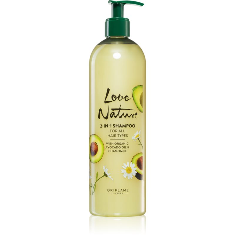 Oriflame Love Nature Organic Avocado Oil & Chamomile ošetrujúci šampón 2 v 1 500 ml