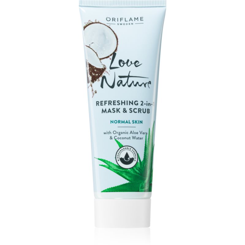 Oriflame Love Nature Aloe Vera & Coconut Water пілінг та маска з освіжним ефектом 75 мл