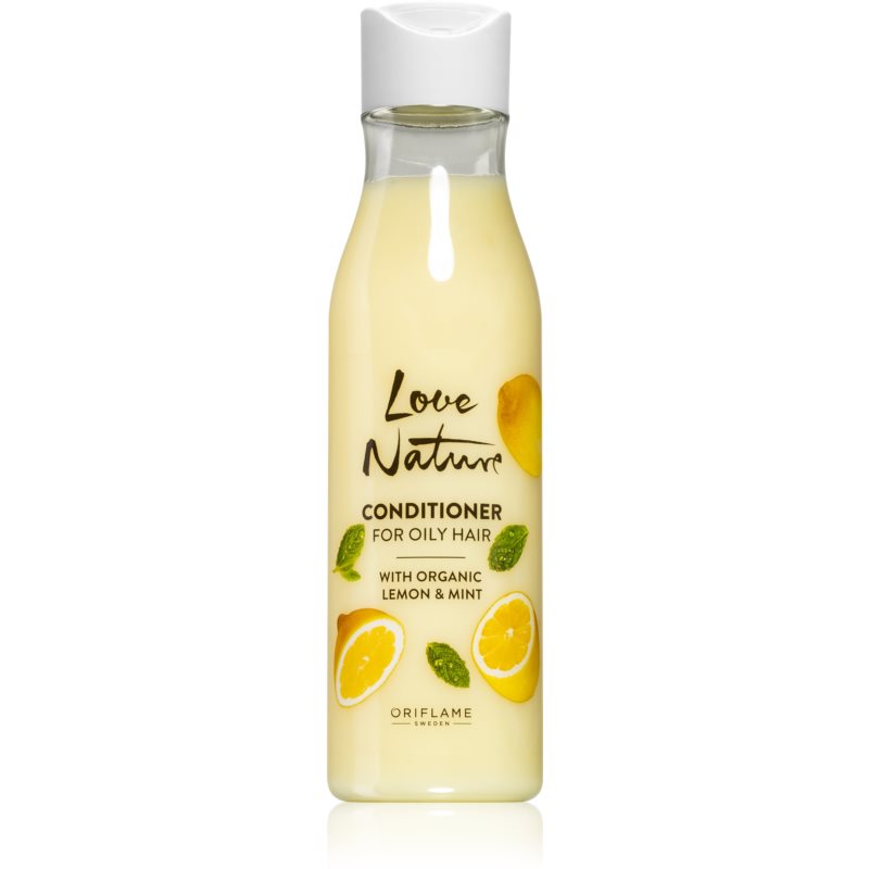 Oriflame Love Nature Organic Lemon & Mint ľahký kondicionér pre mastné vlasy 250 ml