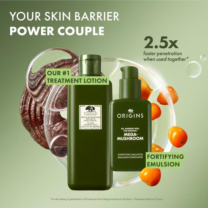Origins Dr. Andrew Weil For Origins™ Mega-Mushroom Fortifying Emulsion With Reishi And Seabuckthorn Soothing And Moisturising Emulsion 100 Ml
