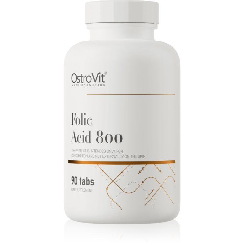 OstroVit OstroVit Folic Acid 800 tabletki dla zwiększenia odporności, redukcji poziomu zmęczenia i wyczerpania 90 tabletek