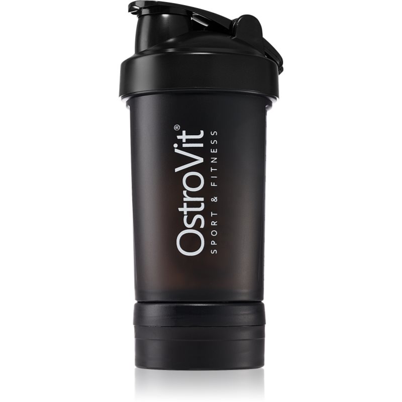 OstroVit Premium športni shaker + rezervoar barva Black 450 ml