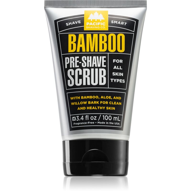 Pacific Shaving Bamboo Pre-Shave Scrub odos šveitiklis prieš skutimąsi vyrams 100 ml