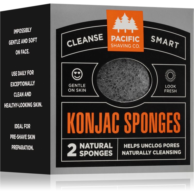 Pacific Shaving Konjac Sponges švelni eksfoliacinė kempinė veidui 2 vnt.