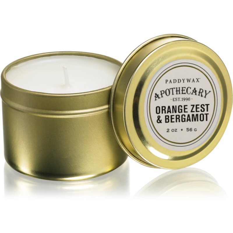 Paddywax Apothecary Orange Zest & Bergamot kvapioji žvakė skardinėje 56 g
