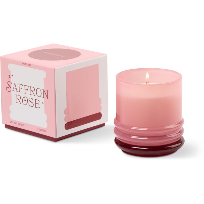 Paddywax Stack Saffron Rose scented candle with cap 198 g
