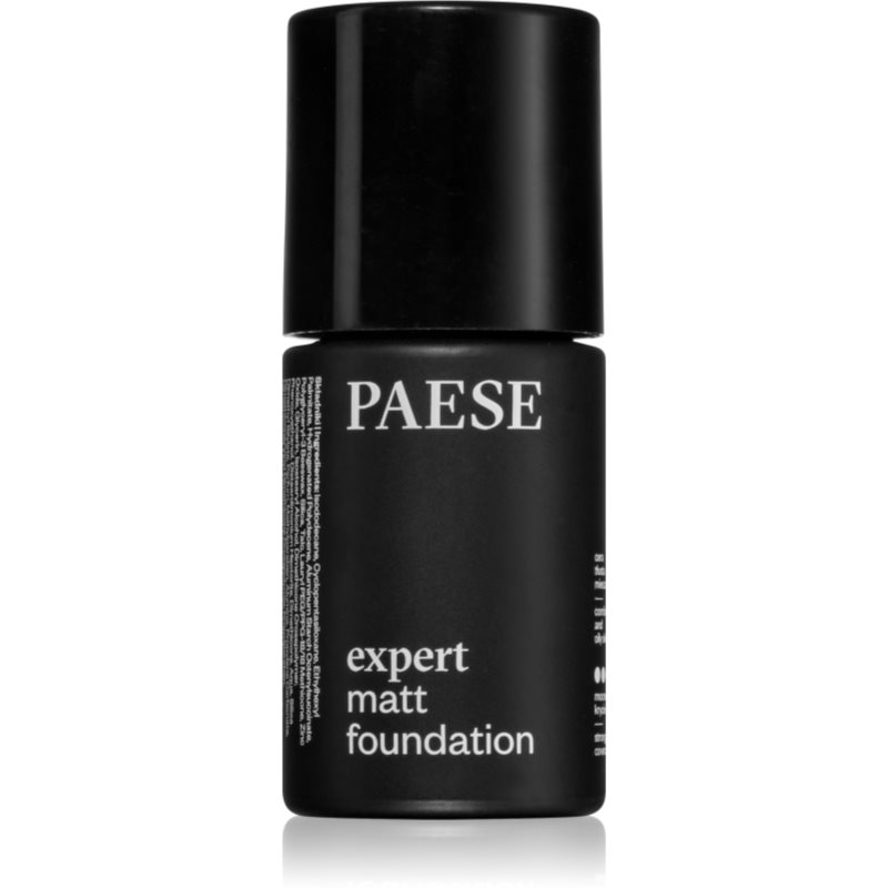 Paese Expert Matt Foundation Mattifying Mousse Foundation For Combination To Oily Skin Light Beige 30 Ml