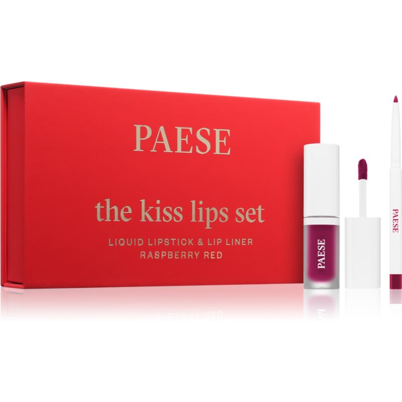 Paese The Kiss Lips Set Raspberry Red подарунковий набір 05 Raspberry Red відтінок