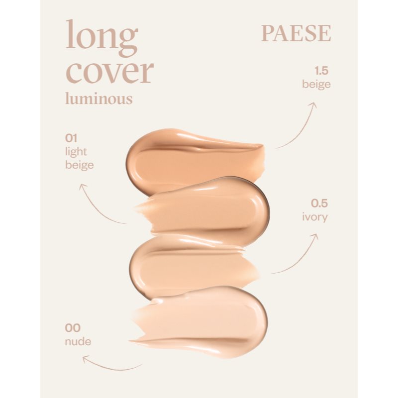 Paese Long Cover Luminous Foundation auffrischendes Make-up Farbton 1.5 beige 30 ml (Bild 4)