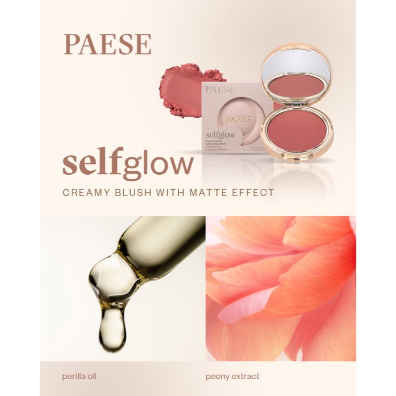 Paese Self Glow Blush krémová tvářenka odstín 01 peony kiss 9 g (obrázek 4)