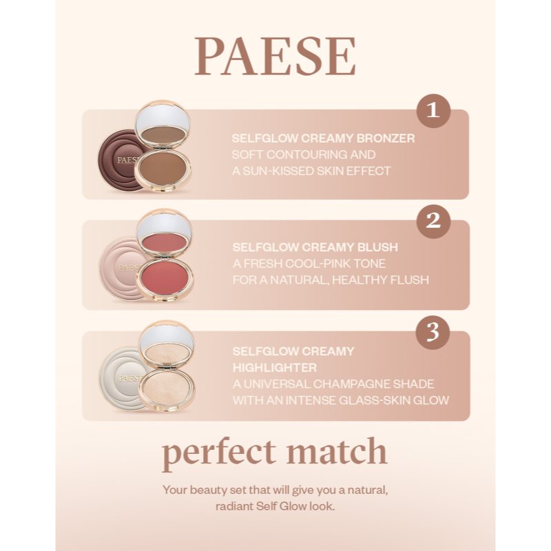 Paese Self Glow Highlighter krémový rozjasňovač odstín golden hour 8 g (obrázek 5)