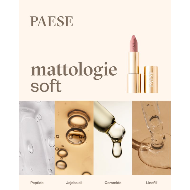 Paese Mattologie Soft Lipstick krémová rtěnka s matným efektem odstín 114 pink suede 4.3 g (obrázek 4)