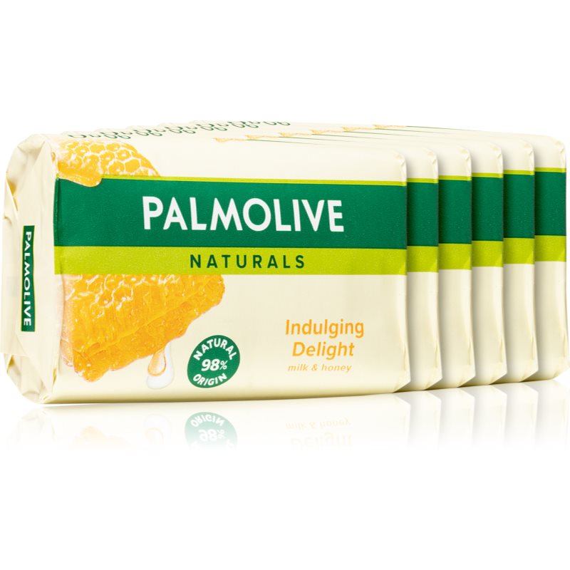 Palmolive Naturals Milk & Honey tuhé mydlo s mliekom a medom 6x90 g
