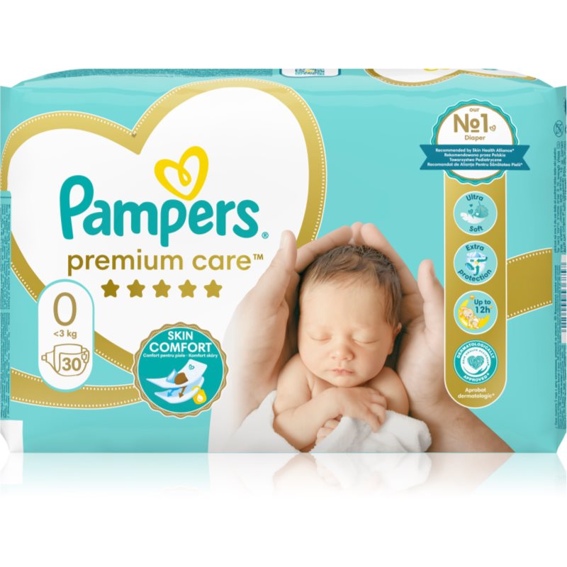 Pampers Premium Care Size 0 couches jetables < 3kg 30 pcs unisex