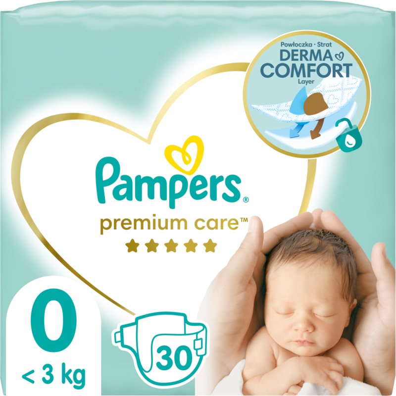 Pampers Premium Care Newborn Size 0 vienkartinės sauskelnės < 2,5 kg 30 vnt.