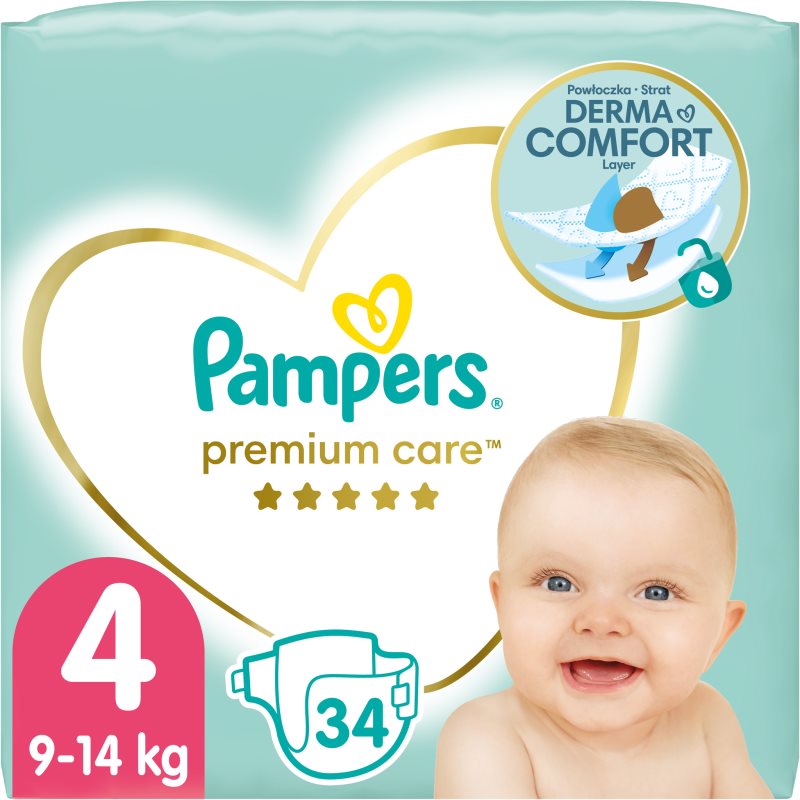 Pampers Premium Care Size 4 одноразові підгузки 9-14 Kg 34 кс