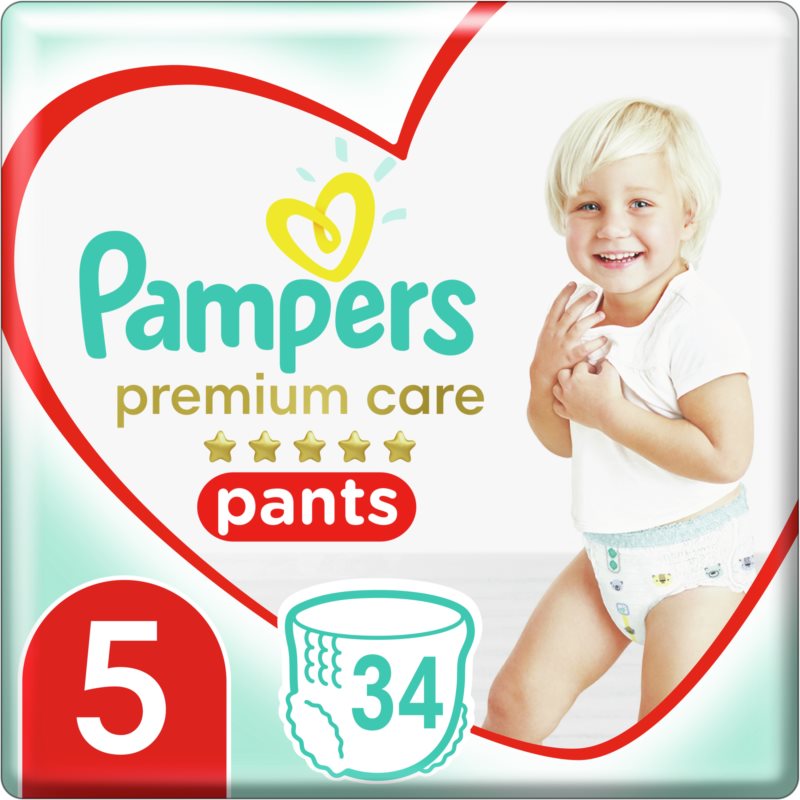Pampers Premium Care Pants Junior Size 5 sauskelnės-kelnaitės (užmaunamos) 12-17 kg 34 vnt.