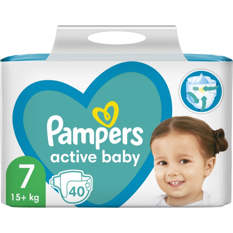 Pampers Active Baby Size 7 одноразові підгузки 15+ kg 40 кс